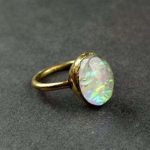 Rainbow Fire Opal Ring